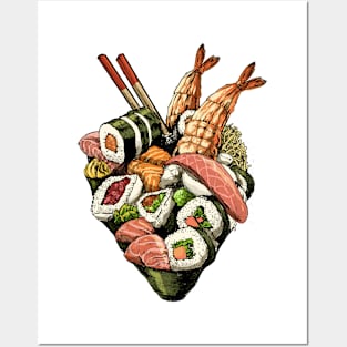 Sushi Heart Posters and Art